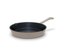 Barbary & Oak Nattura 26cm Cast Iron Round Pan, Durable Enamel Interior, Induction Compatible, Dual Side Spouts, Cashmere