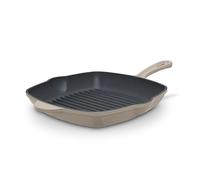 Barbary & Oak Nattura 28cm Cast Iron Grill Pan, Durable Enamel Interior, Induction Compatible, Ridged Design, Perfect Pour Spouts, Cashmere, BO800324CSH
