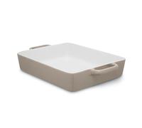 Barbary & Oak Nattura 38cm Rectangular Baking Dish, Made from Strong Stoneware, Smooth Glaze Interior, Easy Grip Handles, Dishwasher Safe, Cashmere