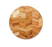 Barbary & Oak BO847023 Chevron Round Chopping Board, Suitable for Food Preparation and Serving, Acacia Wood