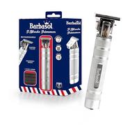 Barbasol Stainless-Steel Rechargeable Zero-Gapped T-Blade Trimmer, Hanging Blade, 3 Guide Combs (1mm, 2mm, 3mm), Men's Facial Hair Trimmer