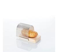 Barbecook Potatoes, Chips and Vegetable Cutter for Equal Chips, hasselback Potatoes and Vegetable Strips Made of Stainless Steel with Wooden Board, Dimensions 13.6 x 9.4 x 10.5 cm