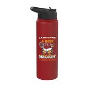 Barbecue & Beer It´s A Smokin´ Good Time BBQ Smoke Meat Stainless Steel Insulated Water Bottle