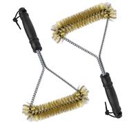 Barbecue Brush Brass 2 Pieces 12 Inches / 30.5 cm Grill Cleaning Brush Brass Brush Grill Anti-scalding Plastic Handle Grill Accessories for Grill Grate, Gas Grill, Charcoal Grill