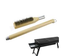 Barbecue Brush Long Handle Wire Scraper, Stainless Steel Brush for Pizza Stone for Stove, Fireplace, Grill, Camping, Restaurant, Kitchen, Outdoor