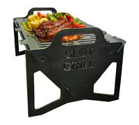 Barbecue Charcoal Grill, Heavy Duty Firepit Grill Foldable for Hiking, Portable Outdoor Event Cooking Accessory for Backpacking Traveling Hiking Picnics Backyard Patio