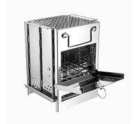 Barbecue Charcoal Grill Portable Charcoal Grill Camping Fire Pit Foldable BBQ Stainless Steel Grill with Carrying Bag (21x15x15CM)