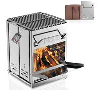 Barbecue Charcoal Grill Stainless Steel, Foldable Portable Camping Barbecue Grill for Garden Backyard Party Picnic Travel Outdoor Cooking (Silver A)