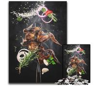 Barbecue Chicken Wings 1000 Piece Puzzle Difficult Puzzles for Adults Ideal for Lover Perfect Christmas New Year Valentine's Gift 1000 PCS(38x26cm)