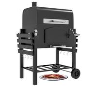 Barbecue Grill, 2 Folding Side Table,Built-in Thermometer, Adjustable Charcoal Pan,Wheels Char Broil BBQ for Outdoor Garden Camping Picnic Cooking
