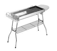 Barbecue Grill Portable Camp Grill Barbecue Stove, Stainless Steel Charcoal Grill, Folding Outdoor Barbecue Griddle Cooking Appliance Suitable for Villas, Lawns, Rooftops