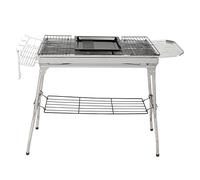 Barbecue Grill,Portable Charcoal BBQ Grill,Foldable Stainless Steel BBQ Grill with Stand,Charcoal Grill for Outdoor Cooking Camping Hiking Picnics Picnic Terrace Travel (L)