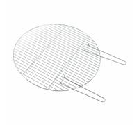 Homescapes Metal BBQ Grill for Fire Bowl with Handles in Silver Homescapes Silver