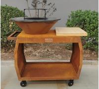 Barbecue Plancha Grill Big Jack 3.0 Inch Corten Steel Fire Ring Fire Pit with Fire Plate, Fire Basket for Fire, Fire Pit