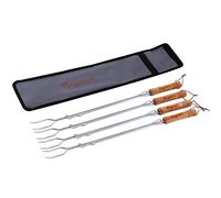 通用 Barbecue Skewers, 4 Pcs Stainless Steel 75 cm Extendible Fork, Telescopic Campfire Camping Sticks for Marshmallow, Hot Dog and Sausages