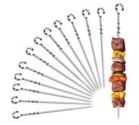 Barbecue Skewers - Kebab Skewers,Kabob Skewer Flat,Metal Barbecue Skewer,Long Stainless Steel Shish Kabob Sticks Wide Reusable Grilling Skewerss Set for Meat Shrimp Chicken (38CM-2)