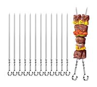 Barbecue Skewers - Kebab Skewers,Kabob Skewer Flat,Metal Barbecue Skewer,Long Stainless Steel Shish Kabob Sticks Wide Reusable Grilling Skewerss Set for Meat Shrimp Chicken (38CM-1)
