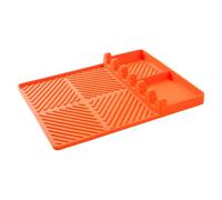 Barbecue Utensil Rest Mat Silicone with Drain Channel, Corner Tray, Cleaner Grill Side Shelf, Cookout Prep, Silicone Barbecue Drip Mat, Grill Side Shelf Organizer, Cookware Rest, Grease Drain