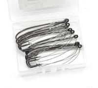 Barbed Bait Holder Hooks Snag-Free for Thick Cover | 1/0 size 3.8x1.4cm, wide gap design, ideal for soft plastic worms, for bass fishing, freshwater use