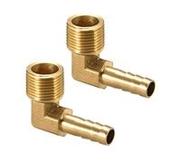 Barbed Connector BE-TOOL 1/2"x 10mm 90 Degree Elbow Connector Brass BSP Male Hose Pipe Joiner for Air/Fuel/Water (Pack of 2)
