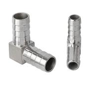 Barbed Elbow Fittings, OD 10mm Stainless Steel Pipe Adapter Connector 90 Degree Elbow Barbed Joint Coupler for Tube Conncetion 2 Pack