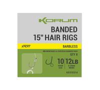 Barbed hook Korum Banded Hair Barbless (x8) Vert Taille 10