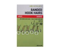 Barbed hook Korum Banded Hairs (x5) Vert Taille 12
