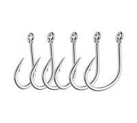 Barbed Stainless Steel Fishing Hooks for Sea Jigging | High Tensile Strength Up To 55kg, Barbed Tip For Secure Catch, Ideal For Saltwater Slow Jigging, 5-piece Set