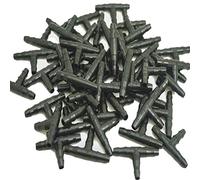 Barbed Tees, 1/4-Inch, 50 Per Bag, Original Version ,Drip Irrigation Conversion/Connection for 1/4" Drip Tubing Micro Drip Irrigation System Dripper Tee Pipe Barb Hose Watering Garden