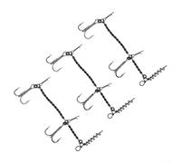 Barbed Treble Fish Hook 1/0# Corkscrew Fishing Rig for Pike, 2pcs Quick Bait Attach Stinger for Freshwater Saltwater Anglers(3pcs)