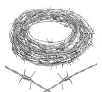 Barbed Wire 1.7 * 10m Real Barb Wire Easy to Bend Outdoor Garden Security Fence Fencing Anti-Cat Fox Bird Deterrent Spikes Roll