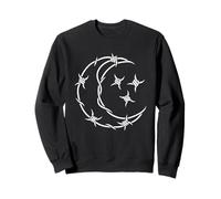 Barbed Wire Crescent Moon Stars Punk Goth Gothic Dark Grunge Sweatshirt
