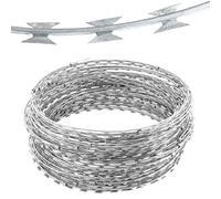 Barbed Wire Fencing Anti Theft Barrier Climbing Resistant Spiral Wire Tape 15m Security Solution for Gardens Farms and Property Protection