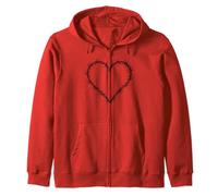 Barbed Wire Heart Grunge Punk Goth Gothic Egirl Aesthetic Zip Hoodie