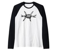 Barbed Wire Knot Edgy Tattoo Style Graphic Raglan Baseball Tee