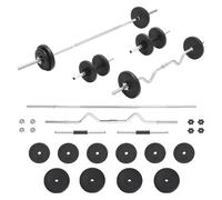 Barbell and Dumbbell Set 30 kg 165 x 21.5 x 21.5 cm Black