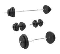 Barbell and Dumbbell Set Workout Fitness Weight Free Weight Plate Set vidaXL
