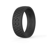 Barbell Bands Silicone Ring For Men | Premium Rubber Wedding Band | Perfect for Tactical Jobs, Weightlifting, Active Lifestyle, 9 UK, Silicone