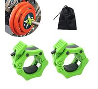 Barbell Clamps Olympic Bar Collars 2 Inch Quick Release Barbell Lock Clamp Locking Standard Bar Weight Plates Collar Clips for Workout Weightlifting Fitness Training Bodybuilding-Green