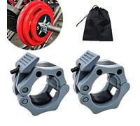 Barbell Clamps Olympic Bar Collars 2 Inch Quick Release Barbell Lock Clamp Locking Standard Bar Weight Plates Collar Clips for Workout Weightlifting Fitness Training Bodybuilding-Gray