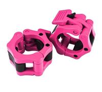 Barbell Clamps Olympic Spinlock Collars Dumbbell Clips Weight Lifting Bar Lock Quick Release Professional Barbell Buckle 1 Pair for Gym Exercise Fitness Body Building 50 mm (Pink)