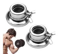 Barbell Collars: 2 Hex Dumbbell Nuts, Lock Clips | 1" Iron Clamps for Dumbbells & Barbells, 24mm