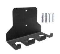 Barbell Holder - Vertical Barbell Rack Wall Mount, Powder Coated Space Saver Holder for Commercial or Home Gym Accessory, Compatible with Bands, Jump Ropes, Lifting Belt