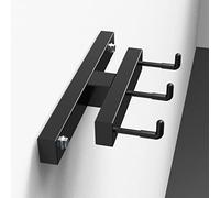 Barbell Holder Wall Mount, Barbell Storage Rack with Hooks, Bar Holder, Gym Organization for Home Gym, Space Saving, Stainless Steel, Matt Black, Save Space in Your Gy,