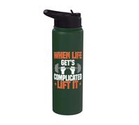 Barbell Lift When Life Get's Complicated Lift It Deadlifting Stainless Steel Insulated Water Bottle