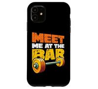Barbell Meet Me At The Bar Funny Weightlifting Gym Case for iPhone 11