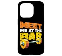 Barbell Meet Me At The Bar Funny Weightlifting Gym Case for iPhone 15 Pro