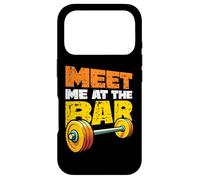 Barbell Meet Me At The Bar Funny Weightlifting Gym Case for iPhone 17 Pro