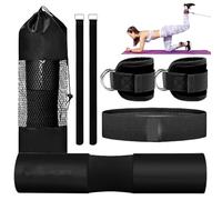 Barbell Pad for Hip Thrust - Barbell Shoulder Pads Fitness Set with Resistance Bands and Ankle Straps for Squats Curls Leg Training Home Bench Press