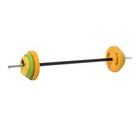 Barbell Set 20kg Weights Curls Squats Non-slip Handle Strength Training Fitness